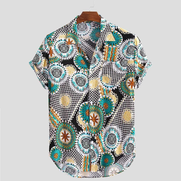 Vintage Printed Loose Casual Shirt for Men