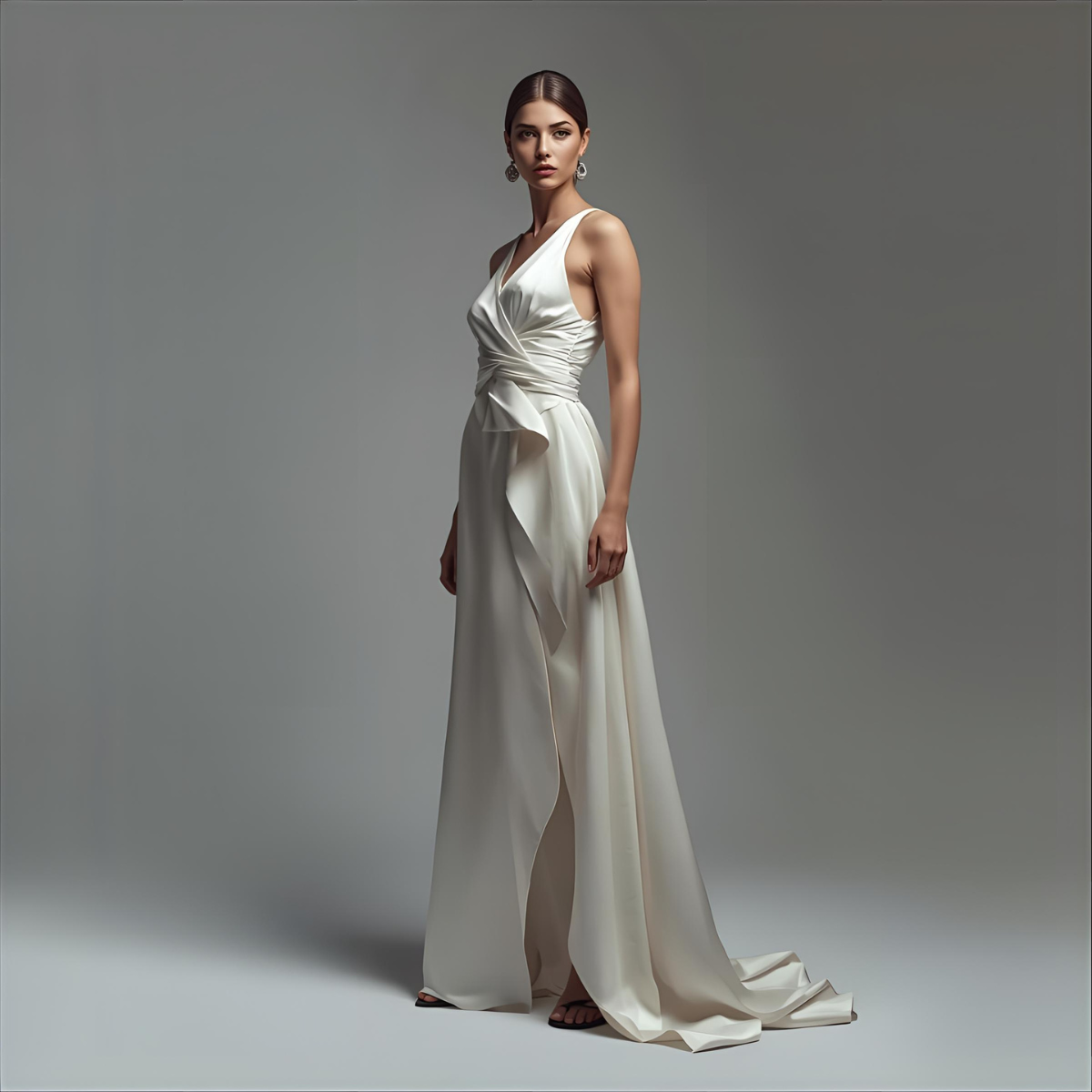 ALINÈA | Elegant Ivory Satin Dress