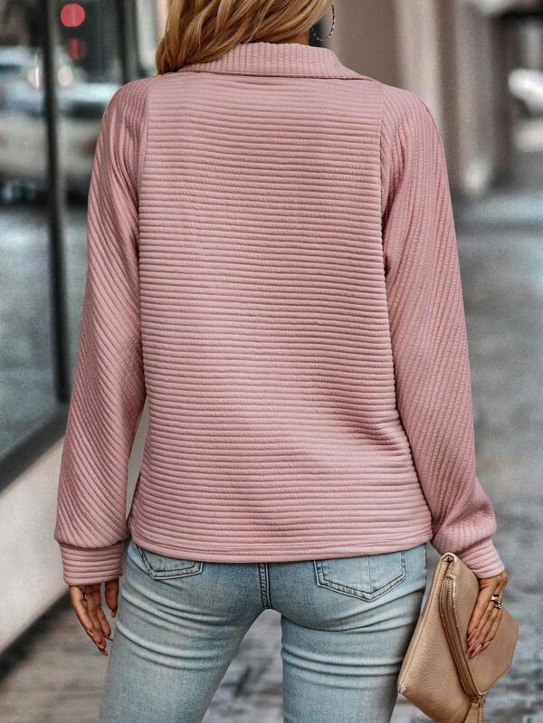 Fine-Knit V-Neck Jumper in a Solid Colour, Women's
