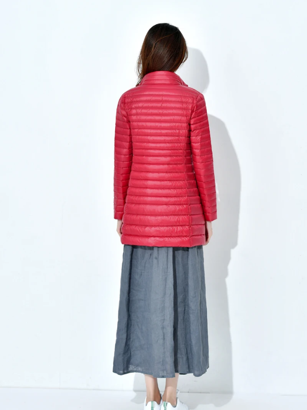 Lightweight Down Jacket with a Fitted Long Line