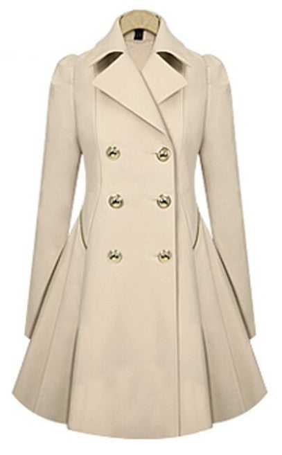 Belted Trench Coat in a Knee-Length Cut for Women