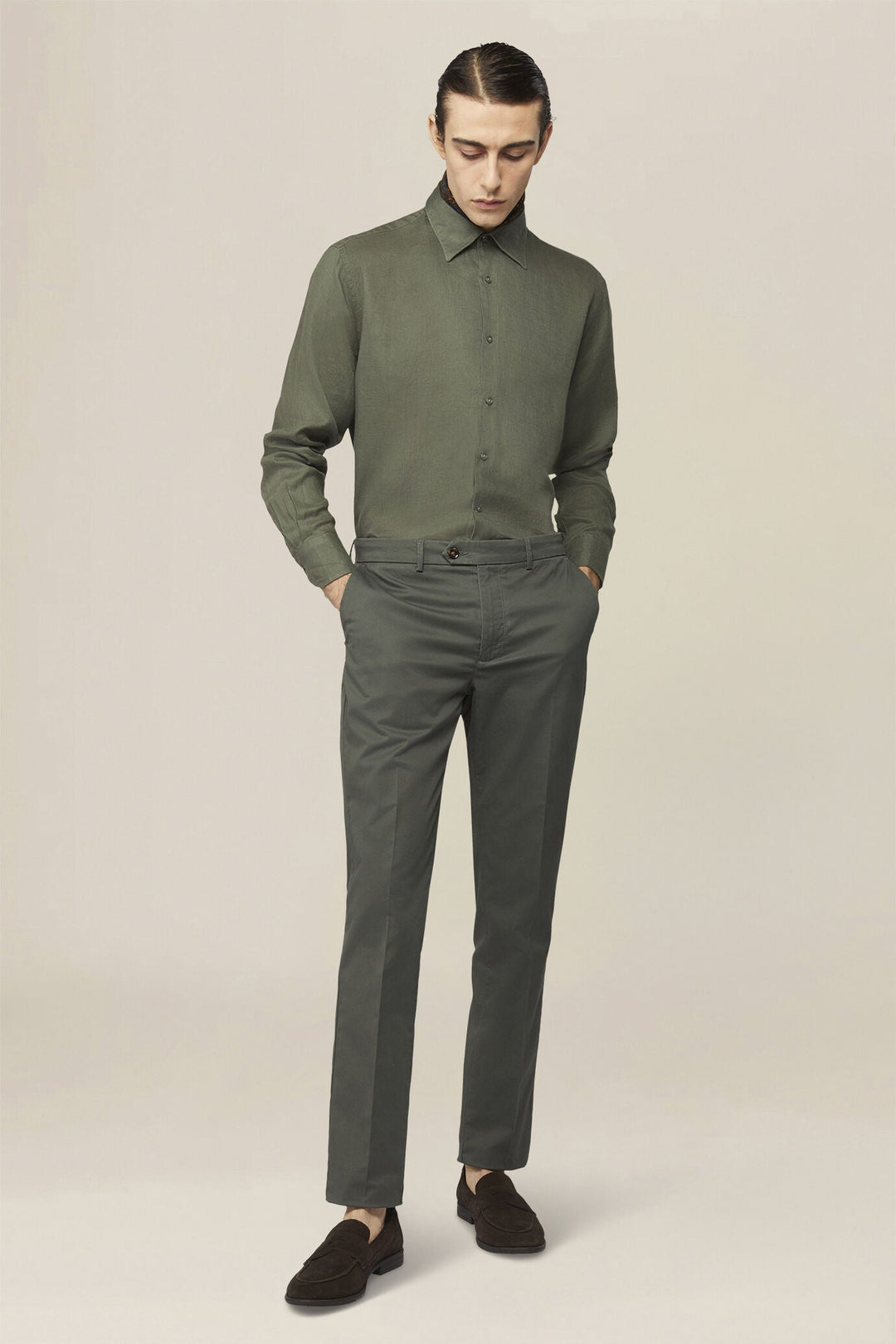 Classic Collar Pure Linen Shirt — Multi-Colour for Men — gallery