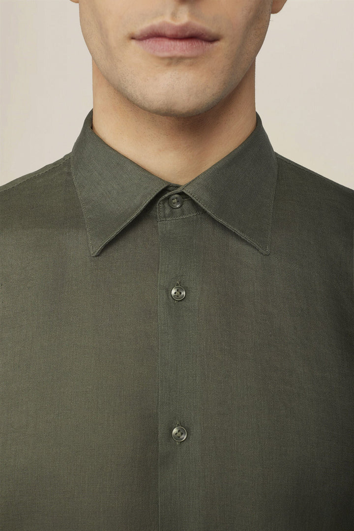 Classic Collar Pure Linen Shirt — Multi-Colour for Men — gallery