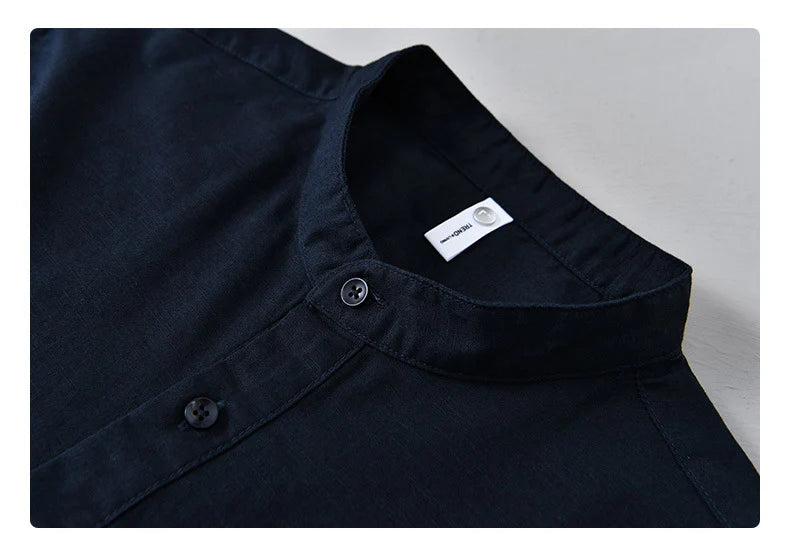 Classic Navy Blue Cotton Kurta Shirt for Men - gallery