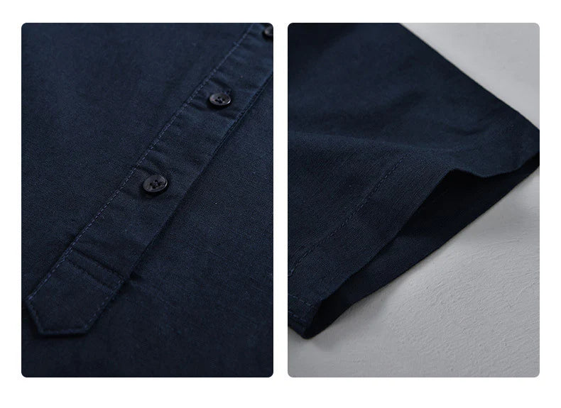 Classic Navy Blue Cotton Kurta Shirt for Men - gallery