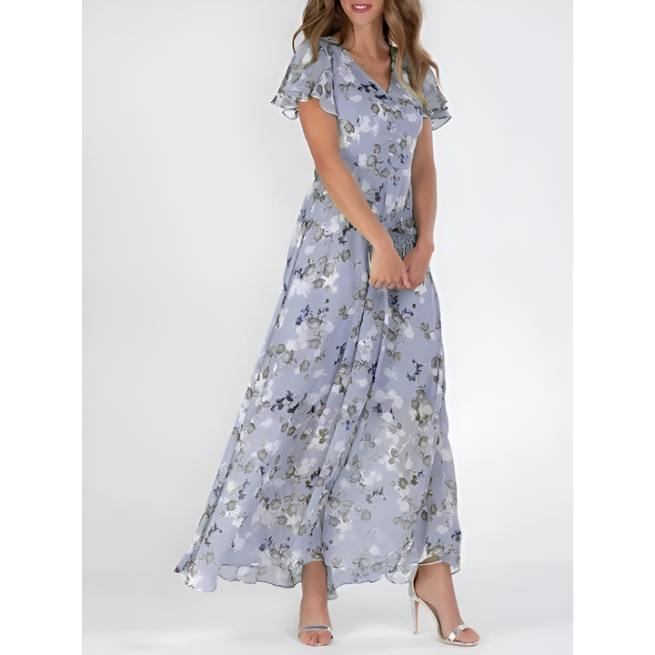 Chiffon Midi Dress with Flowy Silhouette for Women
