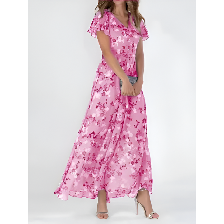 Chiffon Midi Dress with Flowy Silhouette for Women