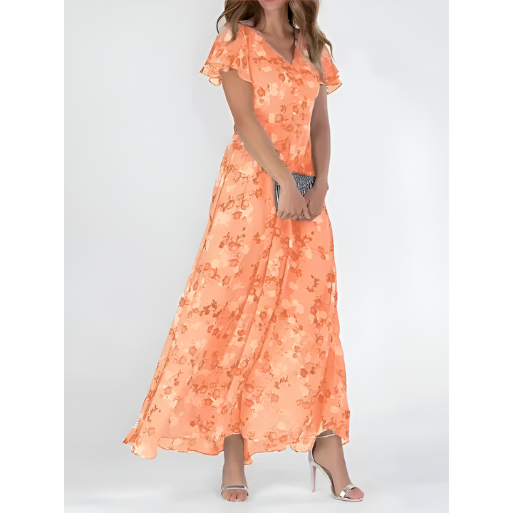 Chiffon Midi Dress with Flowy Silhouette for Women