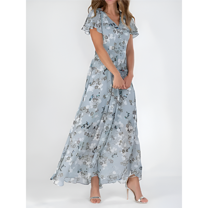 Chiffon Midi Dress with Flowy Silhouette for Women