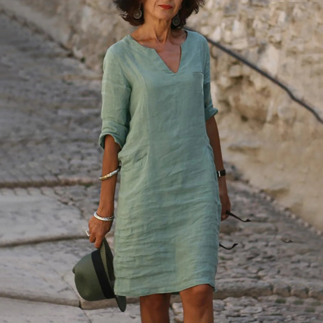 Lightweight Elegance Midi Dress for Summer Occasions