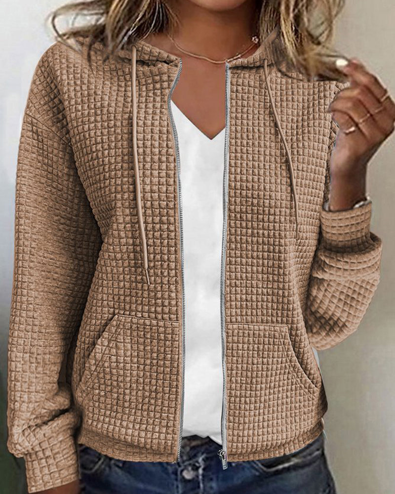 Women's Hooded Zip-Up Cardigan for Layering in Autumn