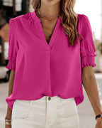 V-Neck Short Sleeve Top