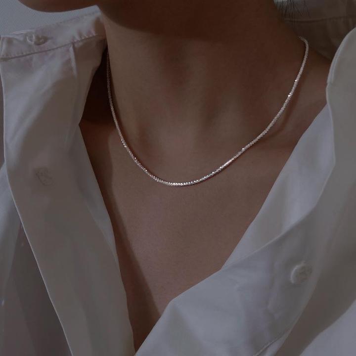 Silver Double Chain Celestial Necklace for Women
