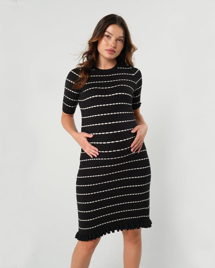 MARION ReNew - Louie Striped Knit Maternity & Nursing Dress — gallery