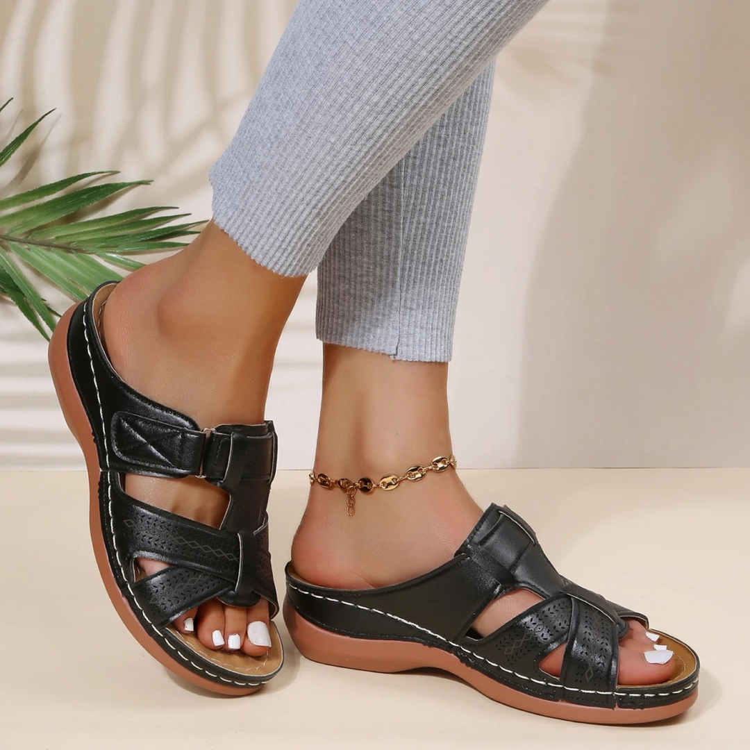 Open-Toe Sandals with Ankle Strap Detail for Women