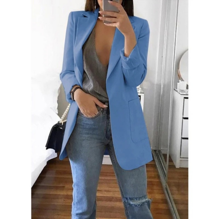 Printed Double-Breasted Blazer for Smart Office Dressing