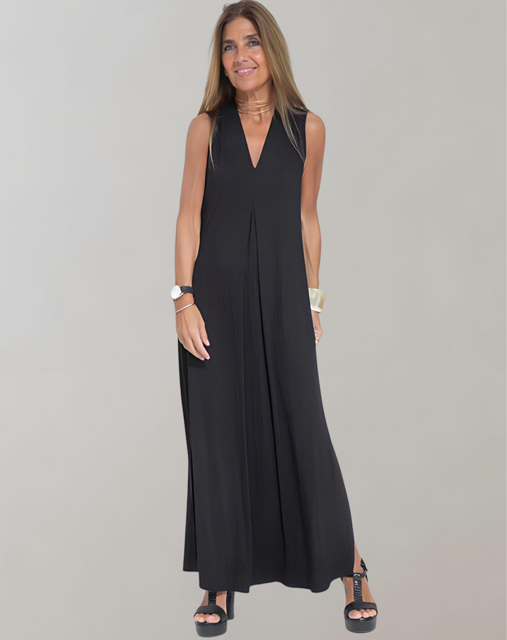 V-Neck Shift Dress in a Clean Straight-Through Cut