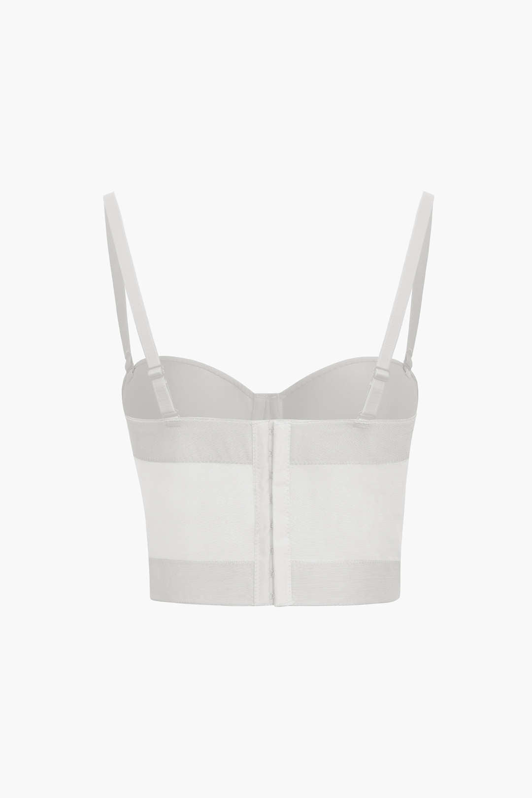 Sheer Mesh Underwire Bustier Top with Adjustable Straps