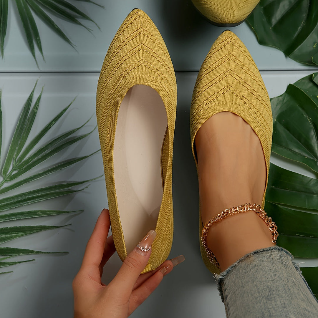 Square Toe Slip-On Flats - Available in Multiple Colours