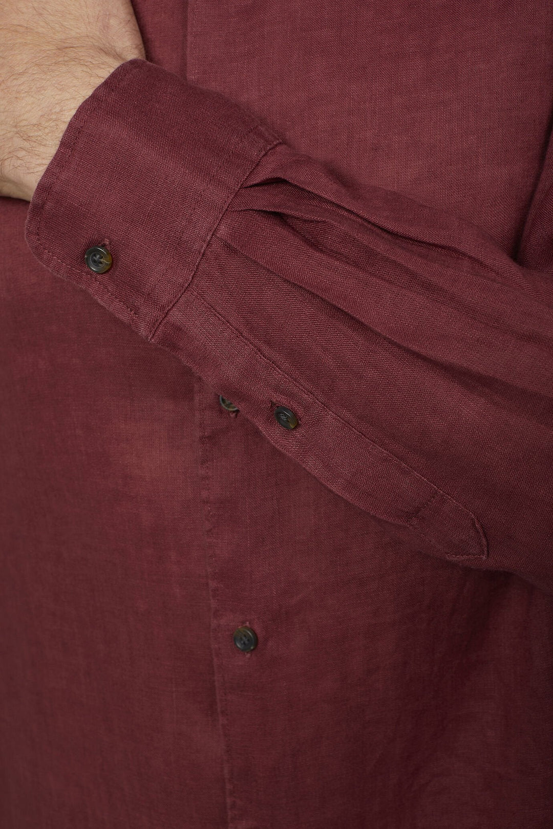 Korean Collar Pure Linen Comfort Shirt for Men — gallery