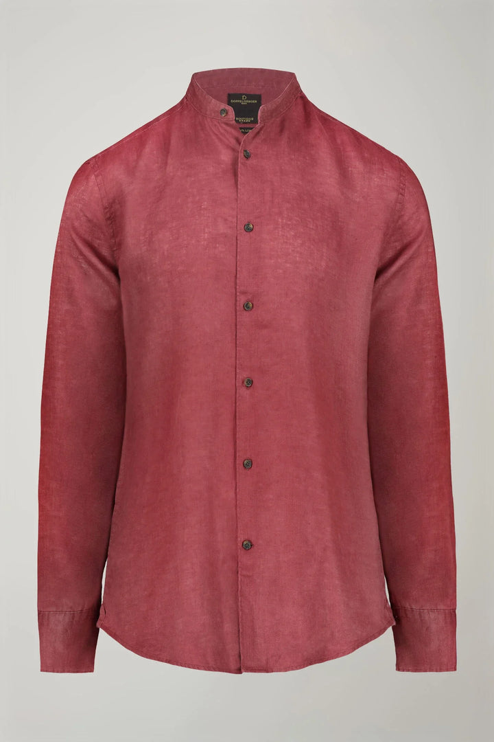 Korean Collar Pure Linen Comfort Shirt for Men — gallery