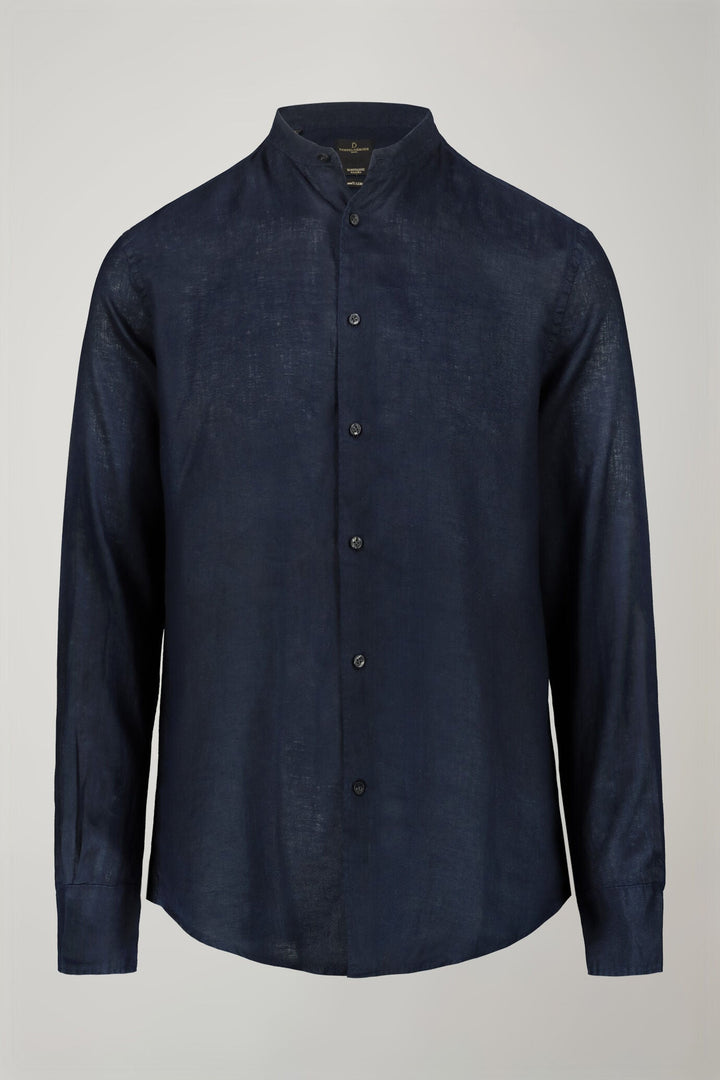 Korean Collar Pure Linen Comfort Shirt for Men — gallery