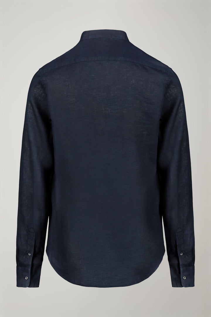 Korean Collar Pure Linen Comfort Shirt for Men — gallery