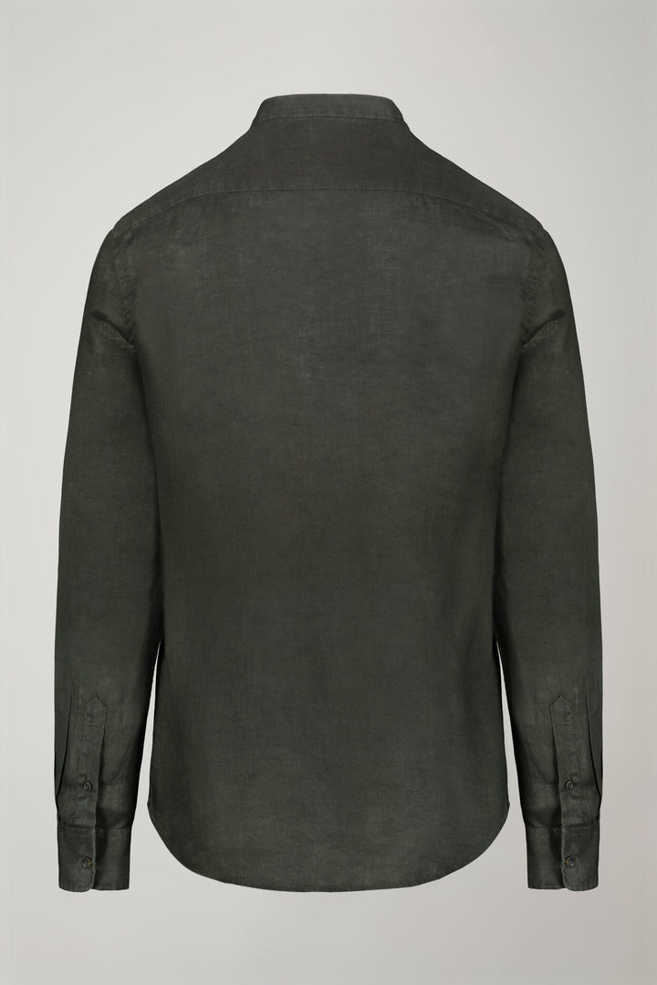 Korean Collar Pure Linen Comfort Shirt for Men — gallery