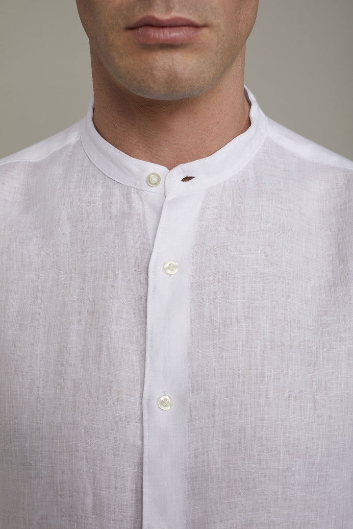 Korean Collar Pure Linen Comfort Shirt for Men — gallery
