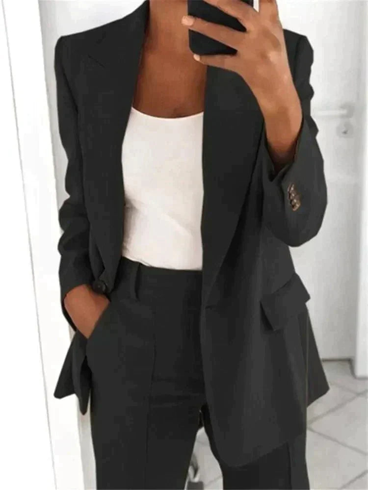Wide-Leg Trouser and Blazer Set for Women