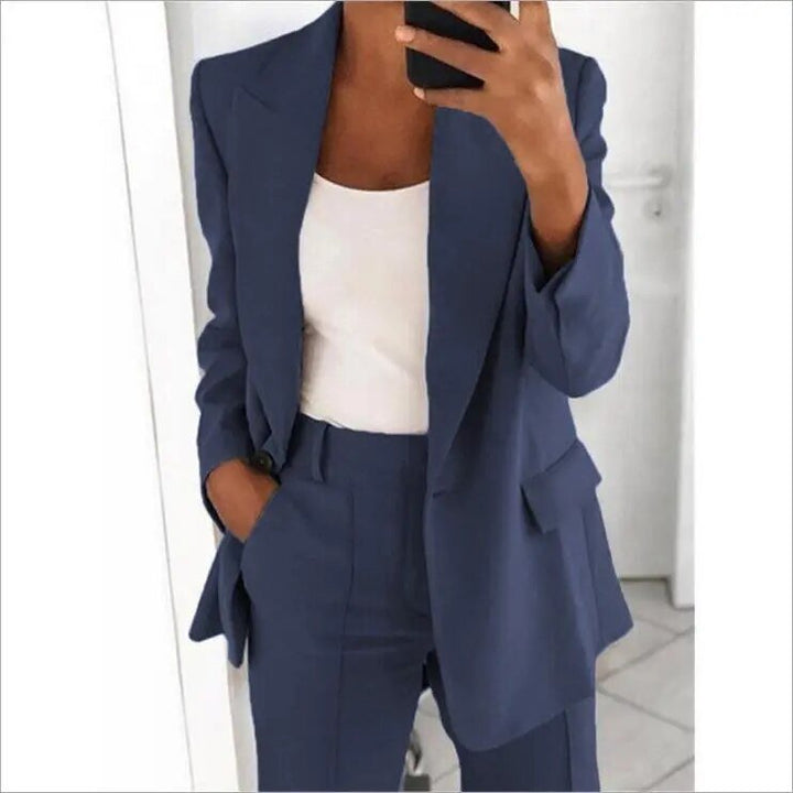 Wide-Leg Trouser and Blazer Set for Women
