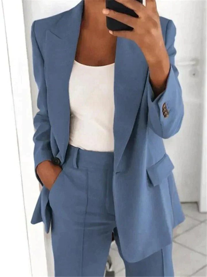 Wide-Leg Trouser and Blazer Set for Women