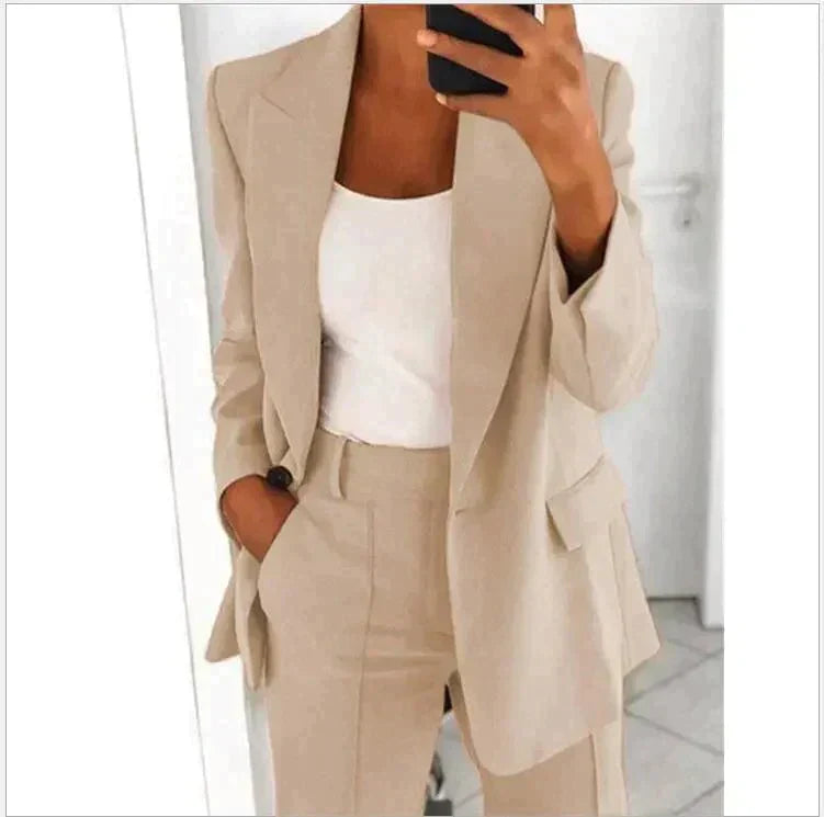 Wide-Leg Trouser and Blazer Set for Women