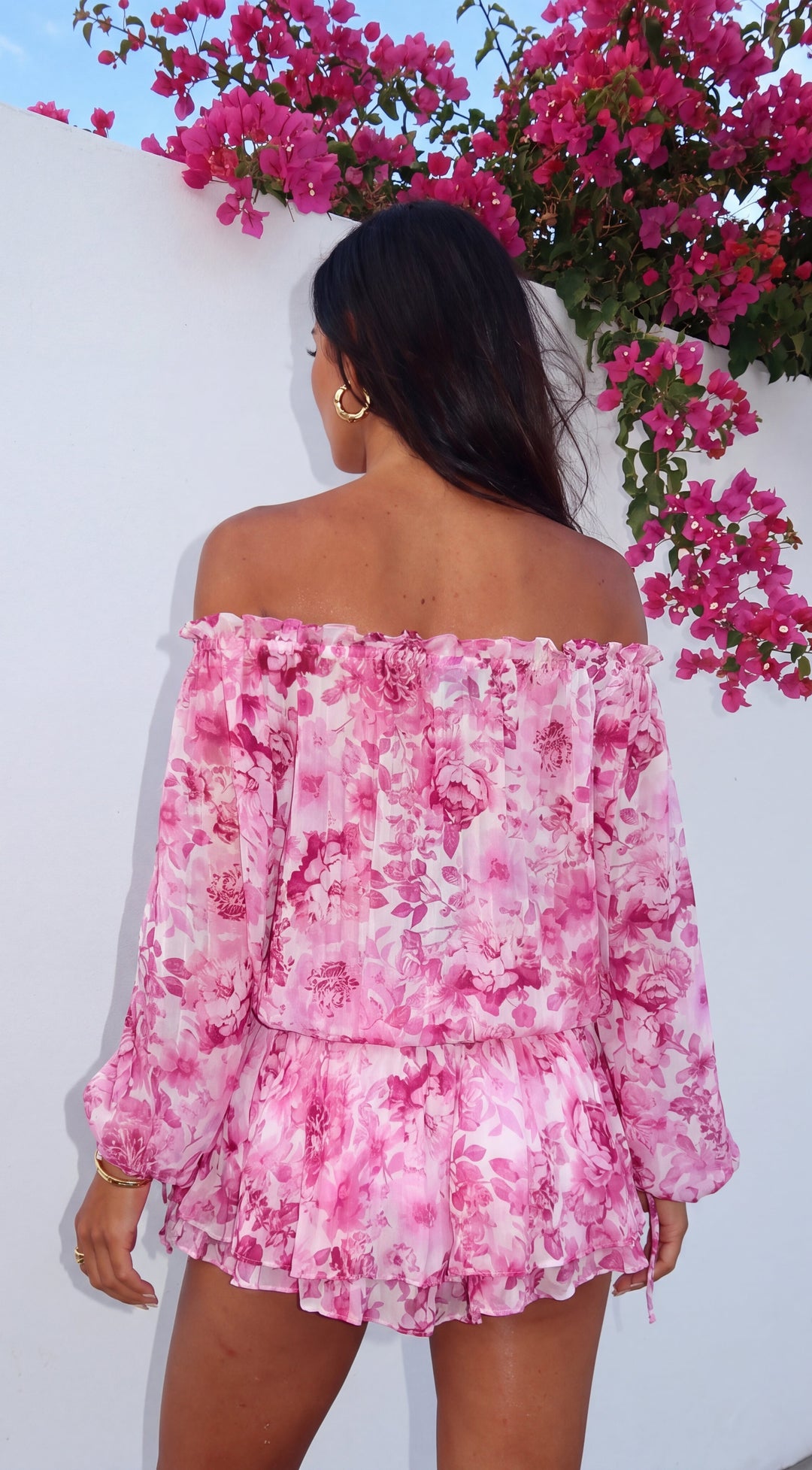 Romanella Peony Floral Off-Shoulder Mini Dress for Women - gallery