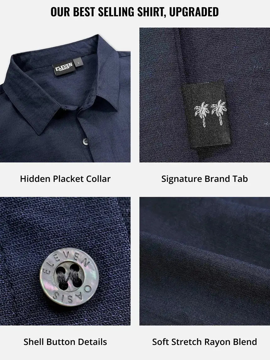 Linen Cotton Blend Short Sleeve Shirt for Men - gallery