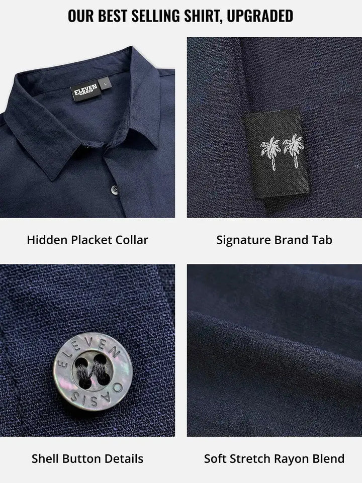 Linen Cotton Blend Short Sleeve Shirt for Men - gallery