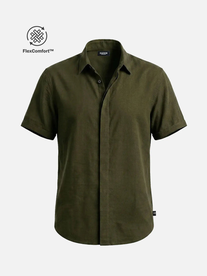 Linen Cotton Blend Short Sleeve Shirt for Men - gallery