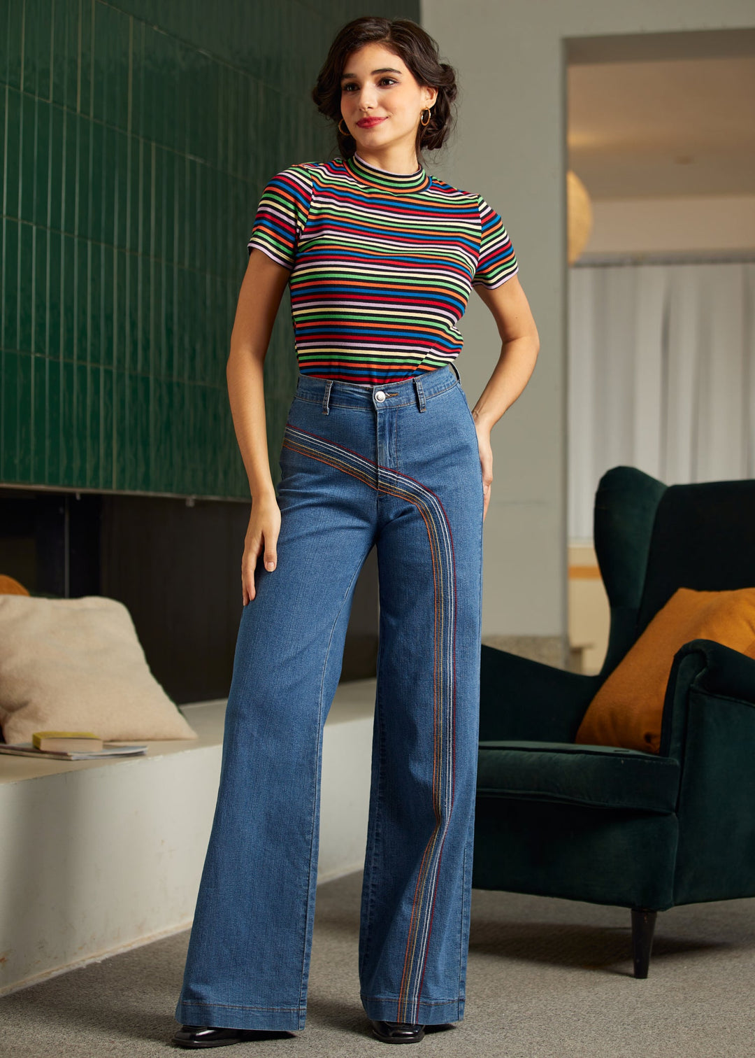 Whispers of Autumn Mock Neck Top for Women