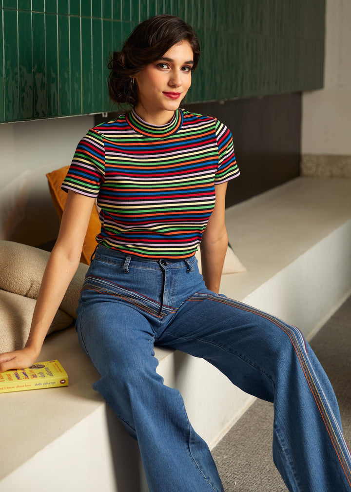 Whispers of Autumn Mock Neck Top for Women - gallery
