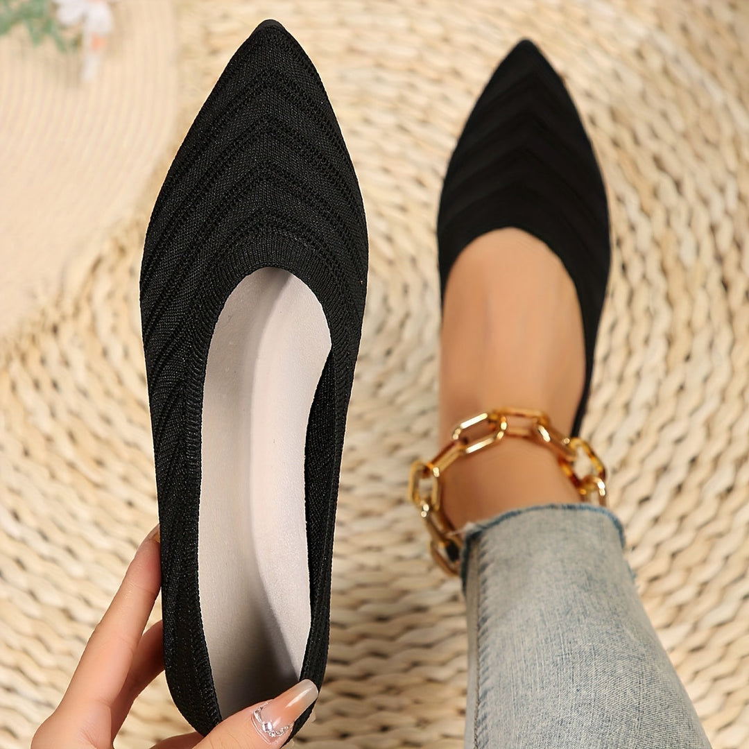 Square Toe Slip-On Flats - Available in Multiple Colours