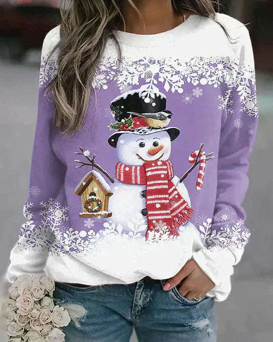 Colourful Snowman Jumper in Festive Print