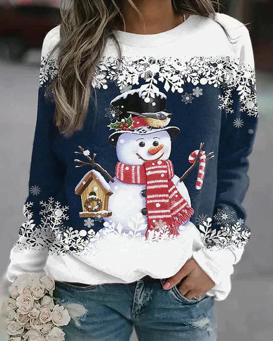 Colourful Snowman Jumper in Festive Print