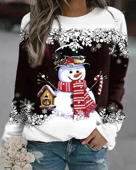 Colourful Snowman Jumper in Festive Print