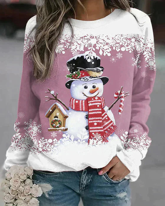 Colourful Snowman Jumper in Festive Print