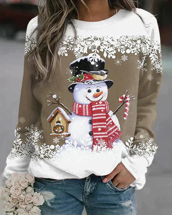 Colourful Snowman Jumper in Festive Print