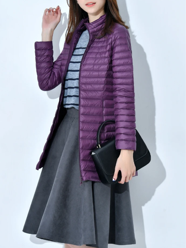 Lightweight Down Jacket with a Fitted Long Line
