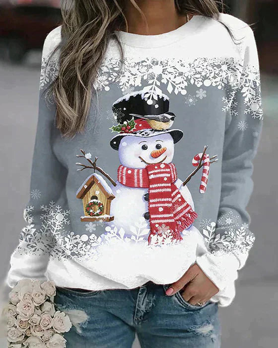 Colourful Snowman Jumper in Festive Print