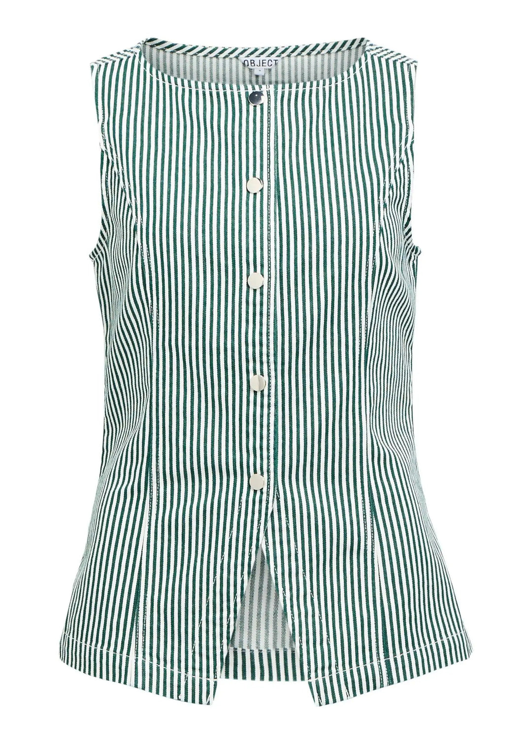 Striped Denim Waistcoat Jacket for Women - gallery