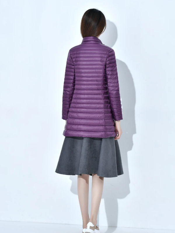 Lightweight Down Jacket with a Fitted Long Line