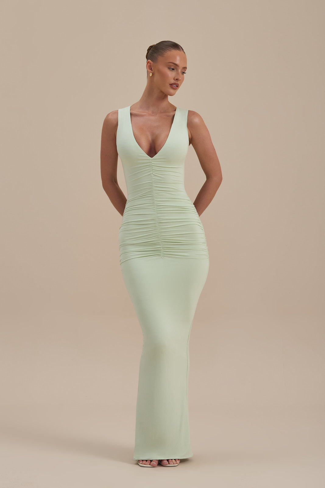 TATE SLEEVELESS MAXI DRESS | MINT — gallery